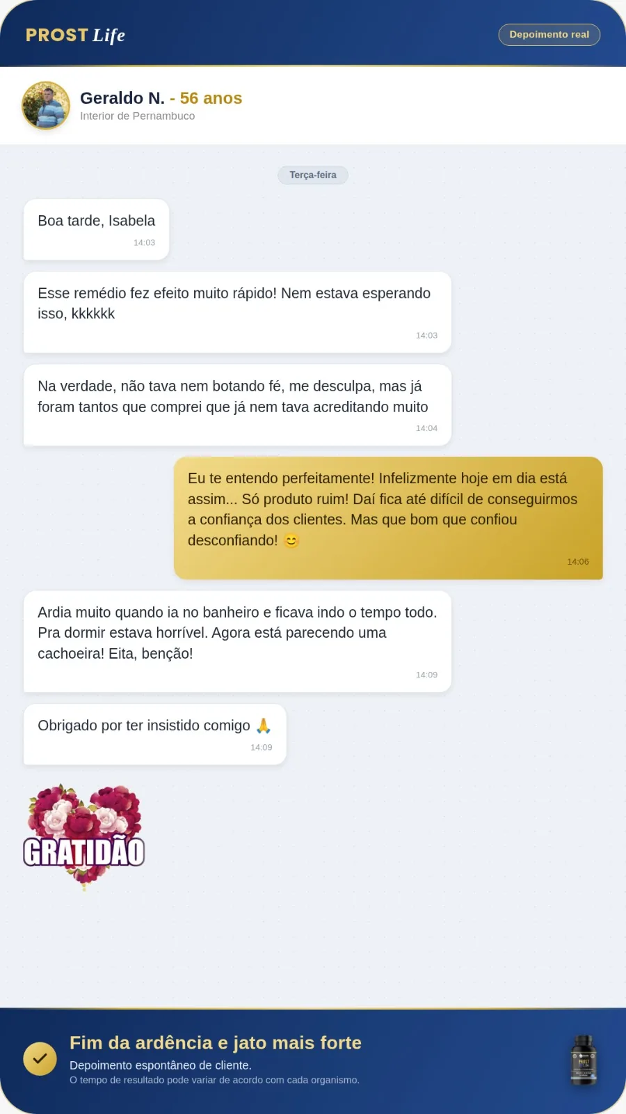 Depoimento de Geraldo, 56 anos